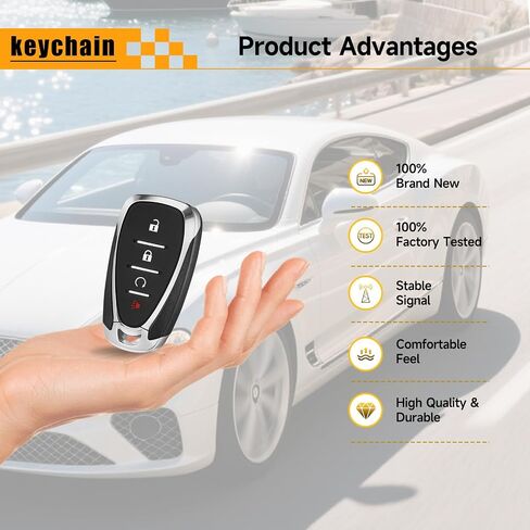 2 Pcs Key Fob Replacement Fits for Chevy Equinox 2018-2024 Bolt 2017-2022 Trax 2017-2020 Sonic 2018-2020 Volt 2016-2019 Smart Car Keyless Entry Remote Control Remote HYQ4AA HYQ4AS 315Mhz in Kuwait