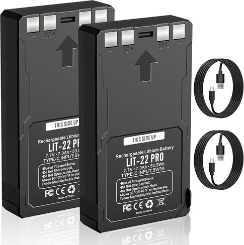 2 Pack LIT-22 Battery Pack 7000mAh Rechargeable Replacement Battery for SPYPOINT Trail Camera - Compatible with Flex-M/G-36 /Plus/S Cellular Trail Cameras with USB C Cable in Kuwait