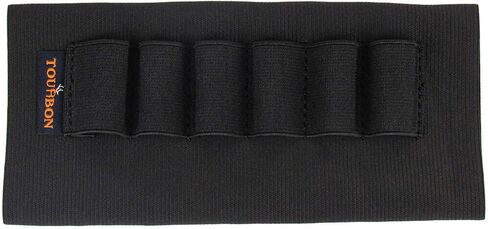 TOURBON Hunting Shooting Buttstock Shotgun Shell Holder 12 Gauge Ammo Carrier - Black in Kuwait