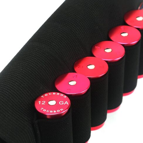 TOURBON Hunting Shooting Buttstock Shotgun Shell Holder 12 Gauge Ammo Carrier - Black in Kuwait