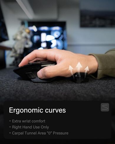 Stageek Mouse Wrist Rest,Ergonomic Wrist Rest for Mouse,Carpal Tunnel Support,Anti-Fatigue,Easy Glide Wrist Rest for The Right Hand,Black. in Kuwait