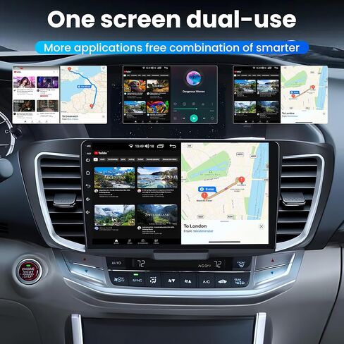 8Core 4GRAM 64GROM Car Radio for Honda Accord 2013 2014 2015: 10 Inch Touch Screen Stereo Wireless CarPlay Android Auto Android 15 GPS 5G WiFi DSP SWC 1080P Backup Camera in Saudi Arabia