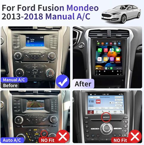 Car Radio for Ford Fusion Mondeo 2013-2018 Stereo Replacment for Manual AC in Kuwait