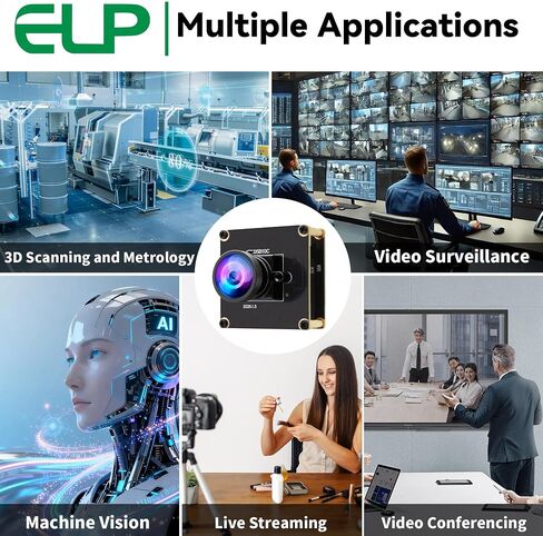 ELP 5mp 60fps Global Shutter USB3.0 Camera Module Wide Angle 120degree Webcam Board for Computer Mini UVC USB3.0/2.0 PC Camera High Speed Lightburn Cameras for Laser OG05B10 Webcamera for Laptop in Kuwait