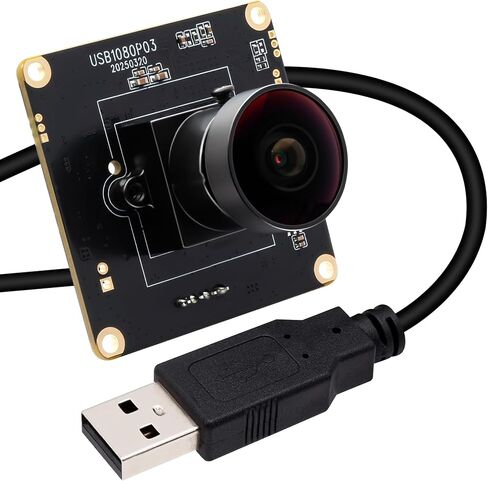 SVPRO 1080P USB Camera Module, 0.0001 Lux Starlight Webcam Board for Computer Laptop, M12 Lens, 1.95 mm Wide-Angle Fisheye Lens, H190°, UVC Lightburn Cam for 3D Printer in Kuwait