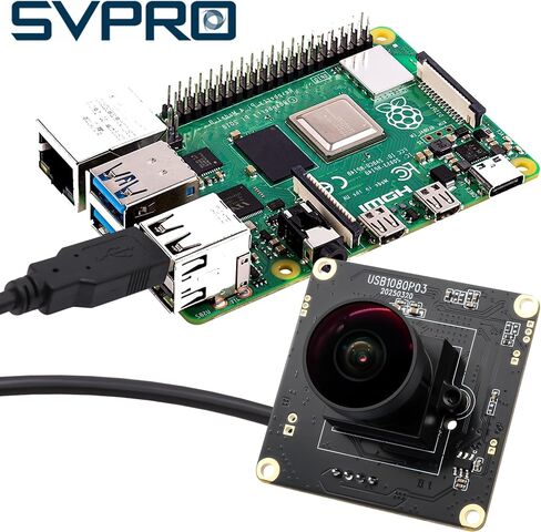 SVPRO 1080P USB Camera Module, 0.0001 Lux Starlight Webcam Board for Computer Laptop, M12 Lens, 1.95 mm Wide-Angle Fisheye Lens, H190°, UVC Lightburn Cam for 3D Printer in Kuwait