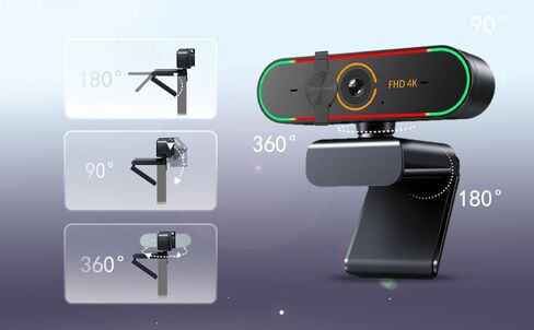 Camera for Gaming Streaming,with Microphone& Privacy Cover & Plug&Play,Works Zoom/Teams/Skype/Google Meet in Kuwait