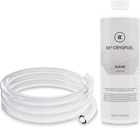 EKWB EK-Loop 10/16mm Clear Soft Tube (3m) and EK-Cryofuel Clear Premix Coolant (1000mL) Combo in Kuwait