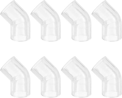 MECCANIXITY 8pcs Clear Elbow Fitting, 45 Degree 14mm ID PC Pipe Fitting Adapter Pipe Connector for Computer PC Water Cooling Systems in Kuwait