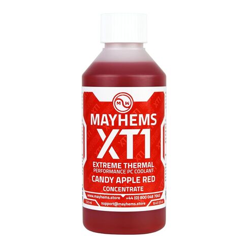 Mayhems - XT1 Concentrate PC Coolant - Computer Water Cooling Fluid - Liquid Cooling, Thermal Performance Series, 250 ml, Candy Apple Red in Kuwait