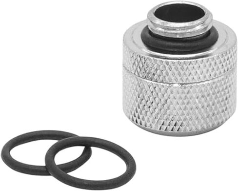 4-Pack G1/4 Rotating Compression Fittings for PC Water Cooling – 360° Swivel Brass Connectors with Chrome Finish and Silicone O-Ring, Silver in Kuwait