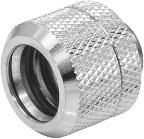 4-Pack G1/4 Rotating Compression Fittings for PC Water Cooling – 360° Swivel Brass Connectors with Chrome Finish and Silicone O-Ring, Silver in Kuwait