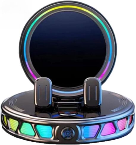 Car Phone Holder, Electric Magnetic Wireless Car Charger Mount 360 Degree Rotation with 7-Color RGB Light Strong Stable Suction Mount Cars Accessories in Kuwait