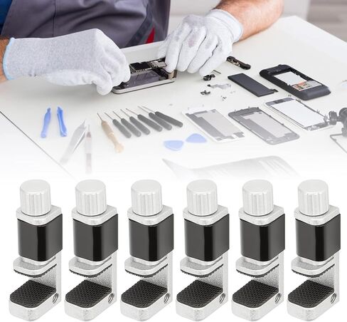 Schimer 6pcs Adjustable Screen Clamp Set for Phone and Tablet Repair Durable Metal Clip Max Height 15mm Soft Grip Pad in Kuwait