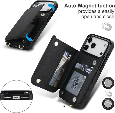 Wallet Case Compatible with iPhone 17 Pro Max, RFID Blocking in Kuwait