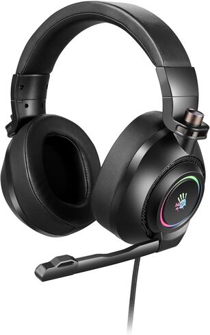 Bloody G580 Virtual 7.1 Surround Sound Gaming Headset – 50mm Drivers, RGB Flow Backlit, Rotatable Noise-Canceling Microphone, Foldable Design, in-Line Controls, Black in Kuwait