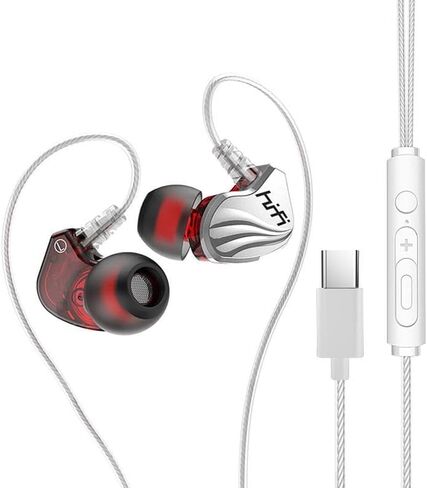 【 6D Surround Sound USB-C Jack & 2026 new Model】 HiFi Gaming Wired Headphones, Wired Microphone, Comfortable fit, Built-in Noise Reduction for Clear Calls, Suitable for Musicians, Daily Calls in Kuwait