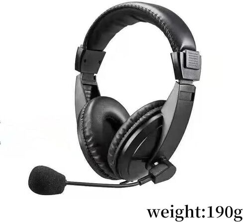 USB Headset with Microphone Noise Cancelling Stereo Over-Ear Adjustable Boom for PC Gaming, Video Calls, Online Meetings in Kuwait