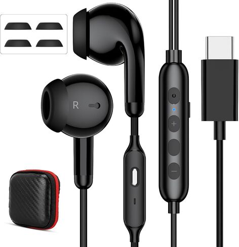 Jelanry USB C Headphones with Microphone Wired Earbuds Volume/Mute Function in Kuwait