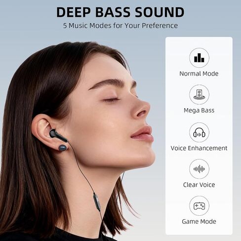 Jelanry USB C Headphones with Microphone Wired Earbuds Volume/Mute Function in Kuwait