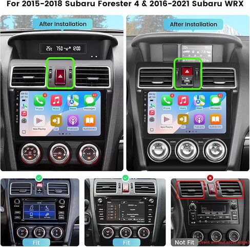 Roadanvi X12 Car Radio for 2015-2018 Subaru Forester 4 & 2016-2021 Subaru WRX Wireless Carplay & Android Auto Head Unit, WiFi & 4G LTE GPS Navigation 9" Touch Screen 1280x720 QLED 4GB+64GB Bluetooth in Kuwait