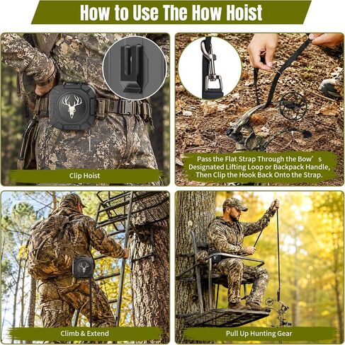 Retractable Bow Hoist for Hunting Tree Stand, 30Ft Auto-Retract Gear Hoist in Kuwait