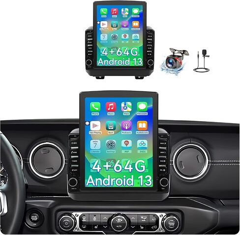 4G+64G Car Radio Stereo Compatible with Jeep Wrangler JL 2018-2021 Gladiator JT 2020 2021, Android 15 IPS Touchscreen, Wireless Carplay Android Auto/Bluetooth/FM/GPS/WiFi/SWC/BackupCamera(9.7 Inch) in Kuwait