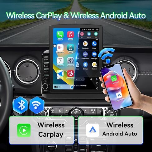 4G+64G Car Radio Stereo Compatible with Jeep Wrangler JL 2018-2021 Gladiator JT 2020 2021, Android 15 IPS Touchscreen, Wireless Carplay Android Auto/Bluetooth/FM/GPS/WiFi/SWC/BackupCamera(9.7 Inch) in Kuwait