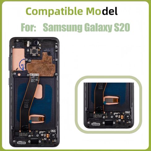 TFT Display [with Frame][No Fingerprint Function] Compatible with Samsung Galaxy S20 4G [6.2 inch] SM-G980, SM-G980F, SM-G980F/DS Screen Touch Digitizer Assembly LCD Display with Repair kit in Kuwait