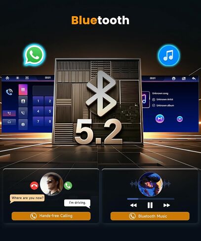 10.1’’ IPS Rotatable 1280 * 720 Single Din Car Stereo with Wireless Carplay in Kuwait
