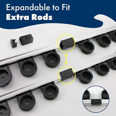 Rush Creek Creations | Fishing Rod Holder, Garage Organization and Wall Storage, for Reels, Gear and Accessories (Vertical/Horizontal Rack), 10 Rod in Kuwait