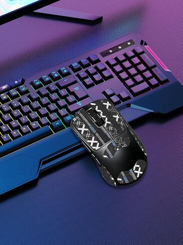 Anti-Slip Grip Tape for Pulsar Xlite Crazylight Mouse,Ultra-Thin Sweat-Absorbing Mouse Skin Sticker Set,Washable Reusable Non-Slip Grip for Esports Gaming Control,Black Printed in Kuwait