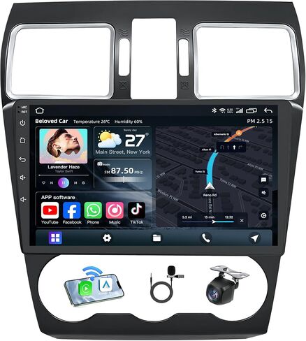 8Core Car Radio for Subaru Forester WRX Impreza STi 2016 2017 2018: 9inch HD IPS Touchscreen Replacement CarPlay&Android Auto GPS 5GWiFi Head Unit Bluetooth5.0 SWC Backup Camera FM DSP in Kuwait
