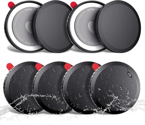 6 Pack Waterproof AirTag Holder, [Hidden & Shockproof] Airtag Case with Strong Adhesive Sticker, Protective Cover for Airtags Tracker Devices, Black in Kuwait