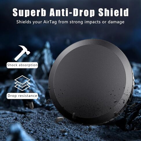 6 Pack Waterproof AirTag Holder, [Hidden & Shockproof] Airtag Case with Strong Adhesive Sticker, Protective Cover for Airtags Tracker Devices, Black in Kuwait