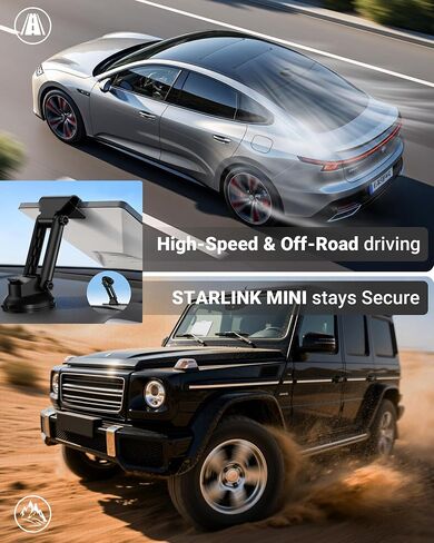 لـ Starlink Mini Mount - مجموعة أكواب الشفط للسيارة، وRV، والسقف، والزجاج الأمامي ومجموعة لوحة القيادة، حامل تثبيت مغناطيسي، ملحقات Starlink Mini 4 محول سيارة (أسود) in Kuwait