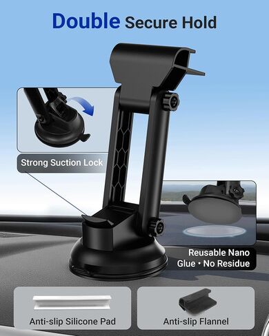 لـ Starlink Mini Mount - مجموعة أكواب الشفط للسيارة، وRV، والسقف، والزجاج الأمامي ومجموعة لوحة القيادة، حامل تثبيت مغناطيسي، ملحقات Starlink Mini 4 محول سيارة (أسود) in Kuwait