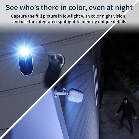Arlo Essential Spotlight Camera - Wireless Security, 1080p Video, Color Night Vision, 2 Way Audio, White - VMC2030,1 Count (Pack of 1) in Kuwait