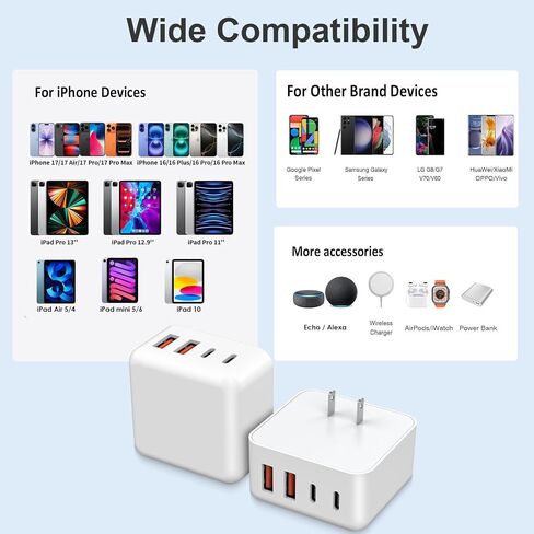 40W [2Pack]4Port Fast USB C Wall Charger Block Type C Charger Fast Charging in Kuwait