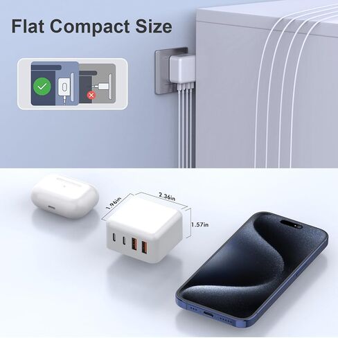 40W [2Pack]4Port Fast USB C Wall Charger Block Type C Charger Fast Charging in Kuwait