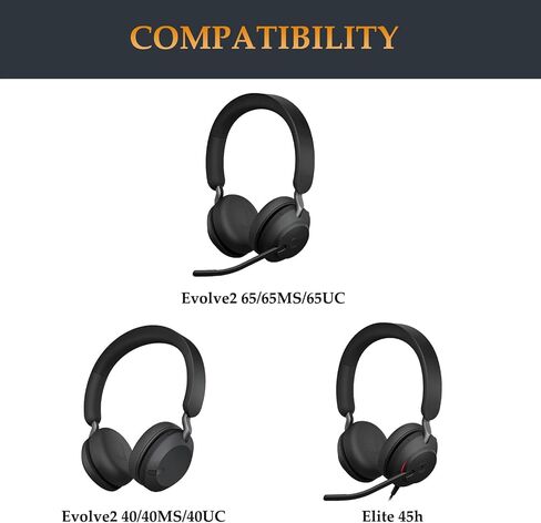 Evolve2 65 Replacement Ear Pads as Same as The OEM Elite 45h Ear Cushions Earpads Compatible with Jabra Evolve2 65/65MS/65UC/40/40MS/40UC, Elite 45h On-Ear Wireless Headphones (Black) in Kuwait