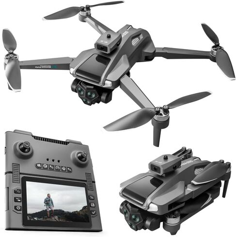 M66 Drone with Dual 4K Cameras for Adults and Beginners, Brushless Motor with WiFi, Under 249g, 90° Adjustable Lens, Optical Flow, Auto Return, 5G Transmission, Gesture Photos, Altitude Hold, 20-Min Flight, Foldable RC Quadcopter Gift in Saudi Arabia