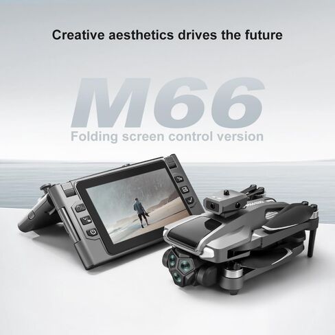 M66 Drone with Dual 4K Cameras for Adults and Beginners, Brushless Motor with WiFi, Under 249g, 90° Adjustable Lens, Optical Flow, Auto Return, 5G Transmission, Gesture Photos, Altitude Hold, 20-Min Flight, Foldable RC Quadcopter Gift in Saudi Arabia