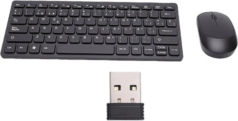 GOWENIC Spanish Wireless Keyboard and Mouse Combo, 78 Keys Slim Lightweight Ergonomic Tilt Angle, 2.4GHz Plug and Play with Anti Splashing Design, for PC Laptop Spanish Speakers Learners in Kuwait