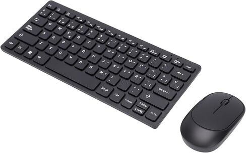 GOWENIC Spanish Wireless Keyboard and Mouse Combo, 78 Keys Slim Lightweight Ergonomic Tilt Angle, 2.4GHz Plug and Play with Anti Splashing Design, for PC Laptop Spanish Speakers Learners in Kuwait