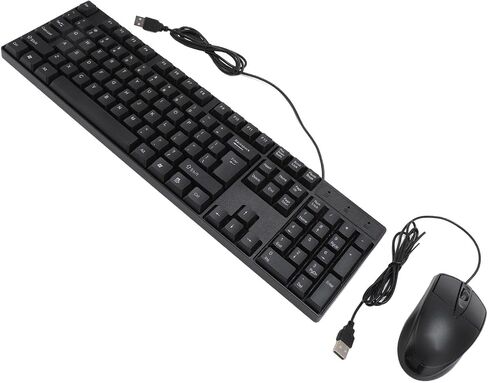 USB Keyboard Mouse Set Ergonomic 104 Keys Durable Reliable for Gaming and Business Professionals in Kuwait