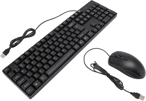 USB Keyboard Mouse Set Ergonomic 104 Keys Durable Reliable for Gaming and Business Professionals in Kuwait