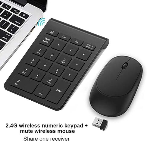 Fabater 2.4G Wireless Keyboard and Mouse Set, Ultrathin 22-Key Digital Numeric Keypad with ScissorFoot Design, Quiet Rebound Switches, 1200 DPI Optical Silent Mouse for // in Kuwait