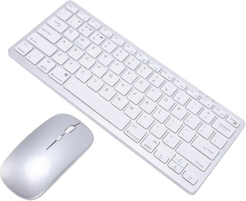 GOWENIC Wireless Keyboard and Mouse Set, Bluetooth 5.0 2.4G Rechargeable Combo with Scissor Keys and Shortcuts for Pro Air Laptops Tablets in Kuwait
