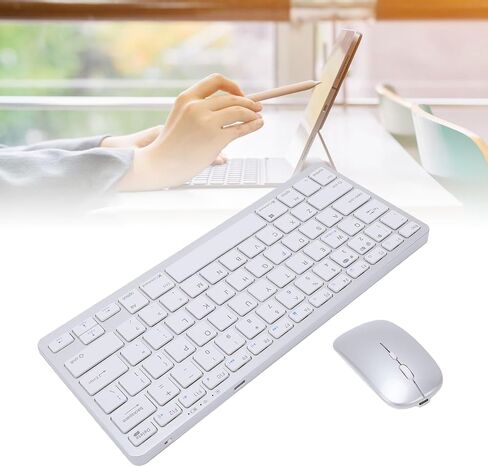 GOWENIC Wireless Keyboard and Mouse Set, Bluetooth 5.0 2.4G Rechargeable Combo with Scissor Keys and Shortcuts for Pro Air Laptops Tablets in Kuwait